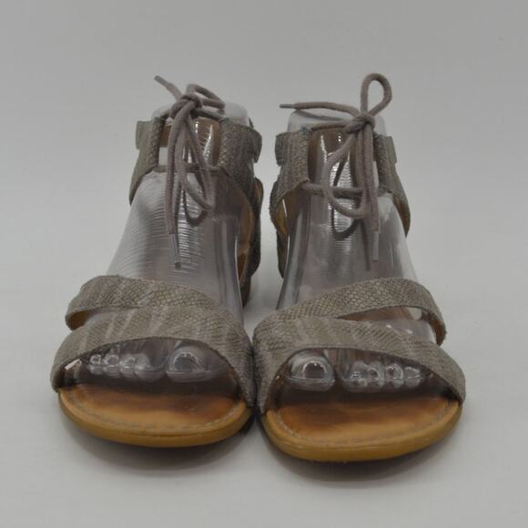 Born Womens Leather Sandals CBHB17 Size 8 Brown Embossed - Picture 5 of 13